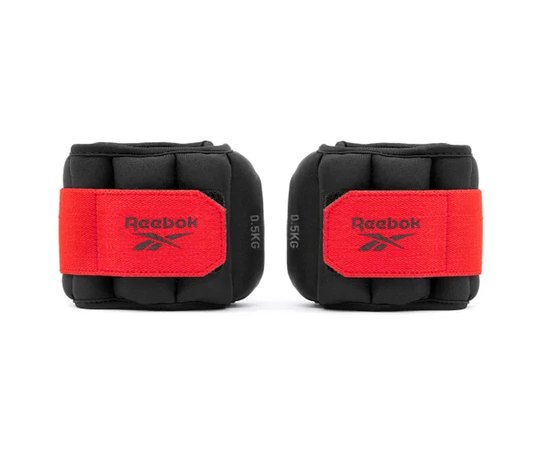 Утяжелители на щиколотки Reebok Flexlock Ankle Weight черный/красный 0.5 кг (RAWT-11270), Вес одного утяжелителя, кг: 0.5 кг