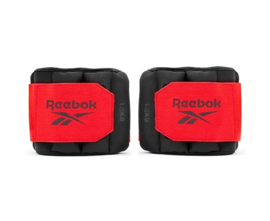 Обтяжувачі на щиколотки Reebok Flexlock Ankle Weight чорний/червоний 1.5 кг (RAWT-11272), Вага одного обважнювача, кг: 1.5 кг