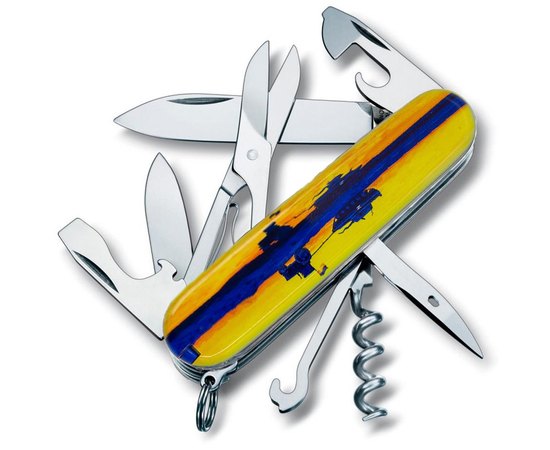 Багатофункціональний ніж Victorinox Climber Ukraine Марка з трактором 1.3703.3.T3110p, Принт: Марка з трактором