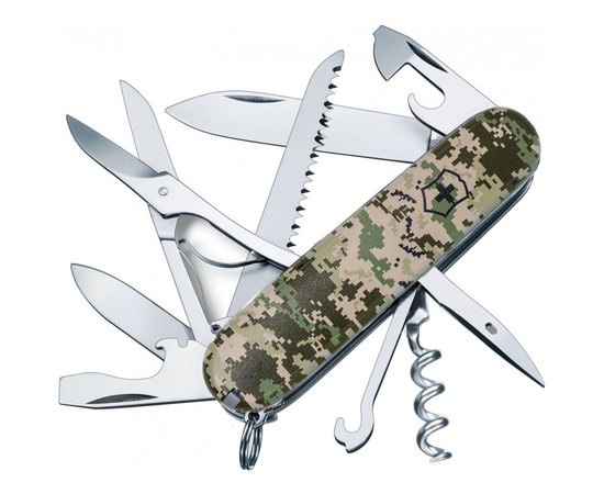 Багатофункціональний ніж Victorinox Huntsman Army Піксель 1.3713.3.W3940p, Колір: Green, Принт: Піксель