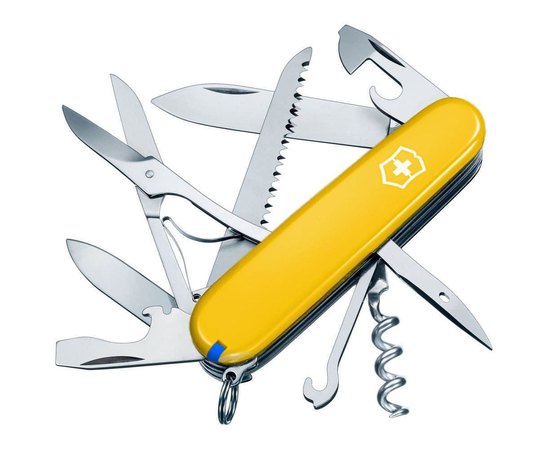 Многофункциональный нож Victorinox Huntsman Ukraine желто-синий 1.3713.8.2, Цвет : Blue/Yellow, Принт: желто-синий