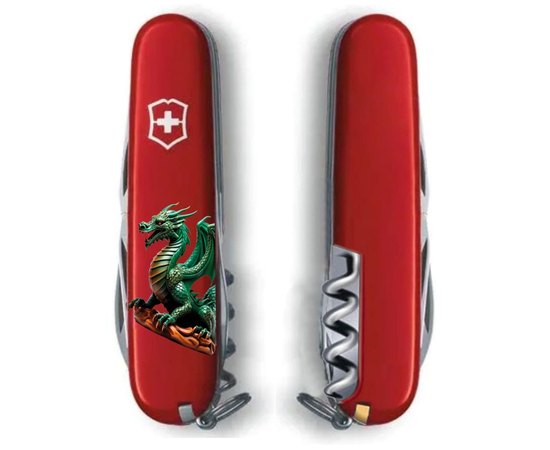 Многофункциональный нож Victorinox Spartan Zodiac Зеленый дракон на дереве 1.3603.Z3350u