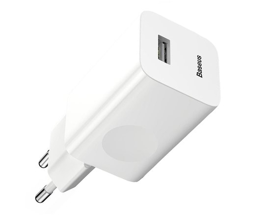 Зарядное устройство Baseus CCALL-BX02 for Qi quick charge 1USB, 2.4A,QC3.0 White (000000489)