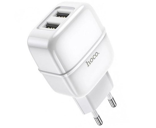 Зарядное устройство Hoco Lightning cable Highway C77A 2USB, 2.4A White (000004779), Цвет: White