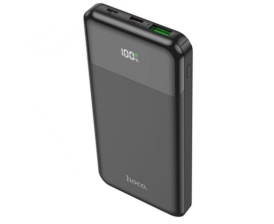 Повербанк HOCO Cool figure J102 10000 mAh 20W QC3.0 Black (6931474783608), Колір: Чорний, Ємність: 10 000 mAh