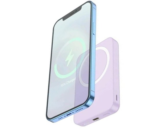 Повербанк HOCO Easy magnetic fast charging J109 5000 mAh Purple (6931474791375), Колір: Рожевий