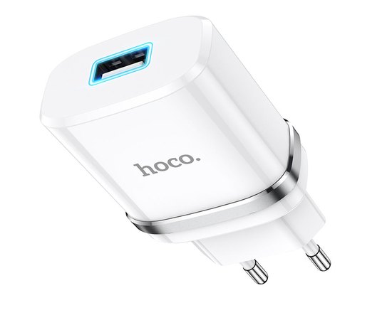 Зарядний пристрій Hoco Ardent single port charger N1 1USB, 2.4A, 12W Safety Certified White (000006450), Колір: White