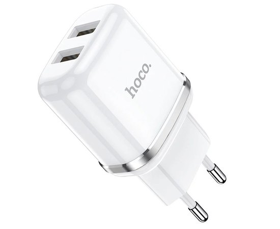 Зарядное устройство Hoco Aspiring dual port charger N4 2USB, 2.4A Safety Certified White (000006290)