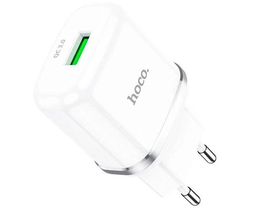 Зарядний пристрій Hoco Micro USB Cable Special FCP, AFC N3 1USB, 18W/3A, QC3.0 Safety Certified White (000006220), Колір: White