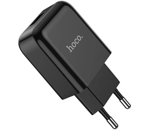 Зарядний пристрій Hoco Vigour N2 1USB, 2.1A Safety Certified Black (000006217), Колір: Black