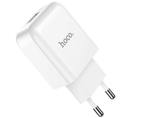 Зарядное устройство Hoco Vigour N2 1USB, 2.1A Safety Certified White (000006218), Цвет: White