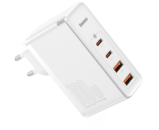 Зарядное устройство Baseus GaN2 Pro Quick Charger 2USB/2Type-C, QC/PD, 100W, 5A White (000007513)