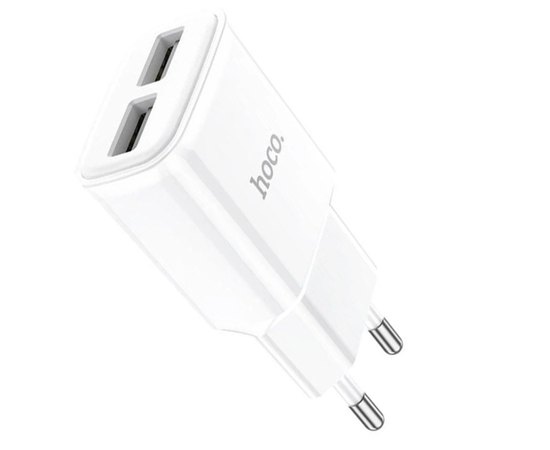 Зарядний пристрій Hoco Lightning Cable Star round dual Port charger set C88A 2USB, 2.4A White (000007679), Колір: White