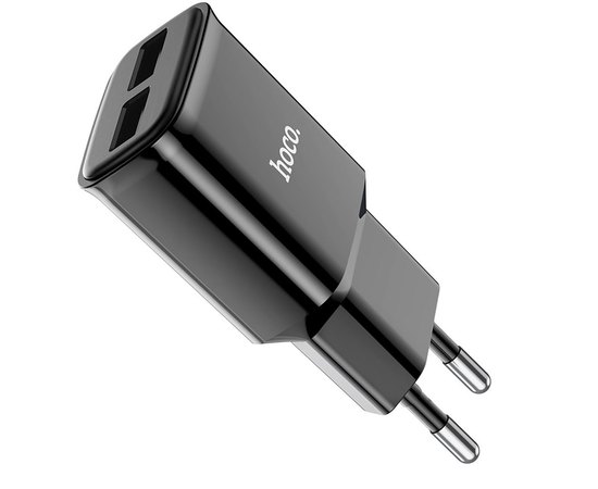 Зарядний пристрій Hoco Star round dual Port charger C88A 2USB, 2.4A Black (000007683)