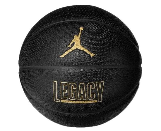 Мяч баскетбольный Nike Jordan Legacy 2.0 8P Deflated Black/Black/Black/Metallic Gold size 7 (J.100.8253.051.07), Размер: 7, Цвет: Чёрный