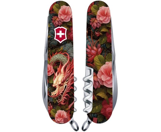 Многофункциональный нож Victorinox Spartan Zodiac Китайский зеленый дракон 1.3603_Z3300p, Принт: Китайский зеленый дракон