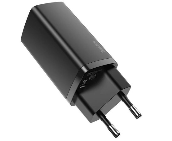 Зарядний пристрій Baseus GaN2 Lite Quick Charger 1USB/1Type-C, 65W/3A, PD/QC Black (000008641), Колір: Black