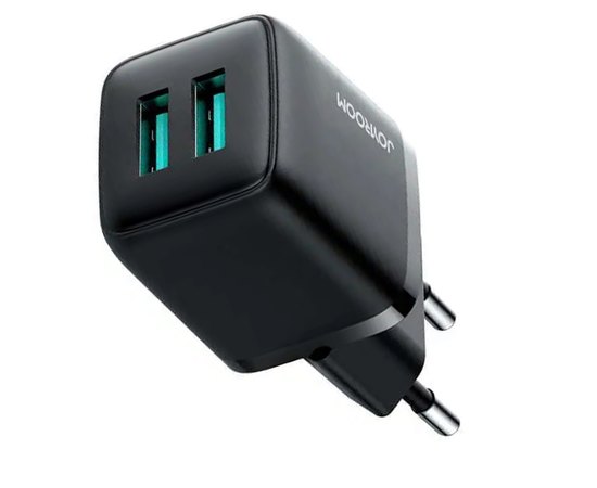 Зарядний пристрій JOYROOM Mini dual Port smart fast charge L-2A121 2USB, 2.4A Black (000008059), Колір: Black