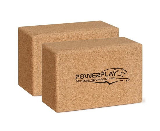 Блок для йоги PowerPlay 4006 Yoga Brick EVA 2 шт Cork (PP_4006_Cork_2in)