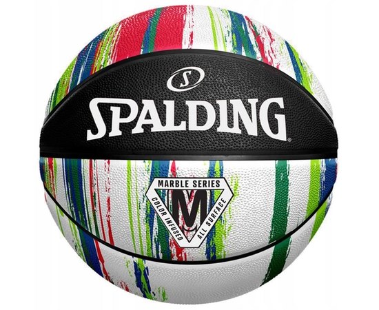 М'яч баскетбольний Spalding Marble Ball чорний/білий/червоний size 7 (84404Z)