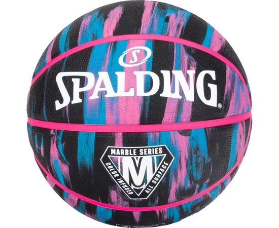 Мяч баскетбольный Spalding Marble Series синий/розовый/черный size 7 (84400Z)