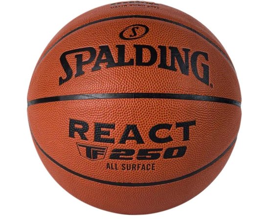 Мяч баскетбольный Spalding React TF-250 FIBA оранжевый size 6 (76968Z), Размер: 6, Цвет: Оранжевый