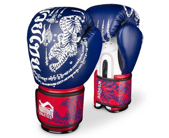 Боксерские перчатки Phantom Muay Thai Blue 10 унций (PHBG2496-10), Цвет: Синий, Вес: 10 унций