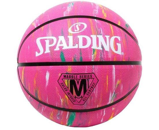 Мяч баскетбольный Spalding Marble Series розовый/мультиколор size 5 (84417Z)