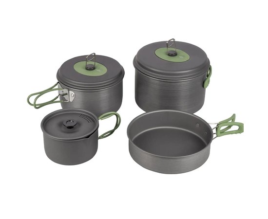 Набор посуды Bo-Camp Explorer 4 Pieces Hard Anodized Grey/Green (2200244) DAS301407