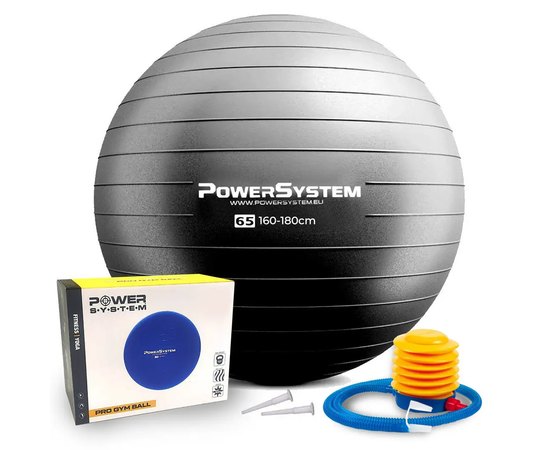 М'яч для фітнесу (фітбол) Power System PS-4012 Ø65 cm PRO Gymball Black (4012BK-0)