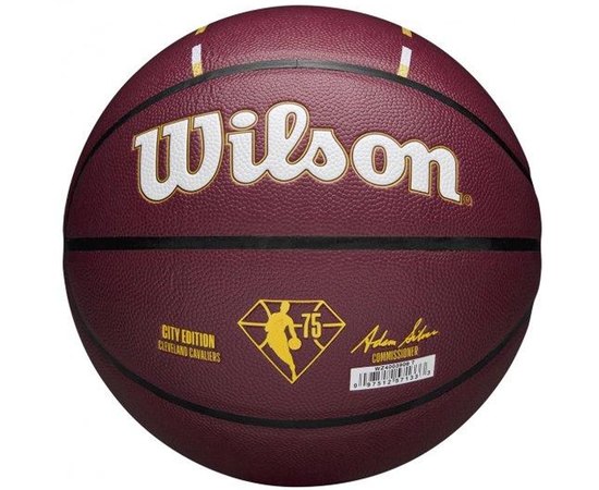 М'яч баскетбольний Wilson NBA Team City Collector BSKT CLE Caval size 7 (WZ4003906XB7), Розмір: 7, Колір: Коричневий