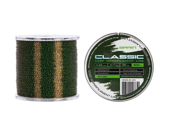 Леска Brain Classic Carp Line 600m 0,35mm 10,7kg 25lb 3D camo (1858.81.20), Диаметр, мм: 0.35