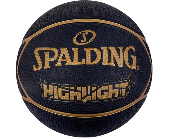 Мяч баскетбольный Spalding Highlight черный/золотой size 7 (84355Z)