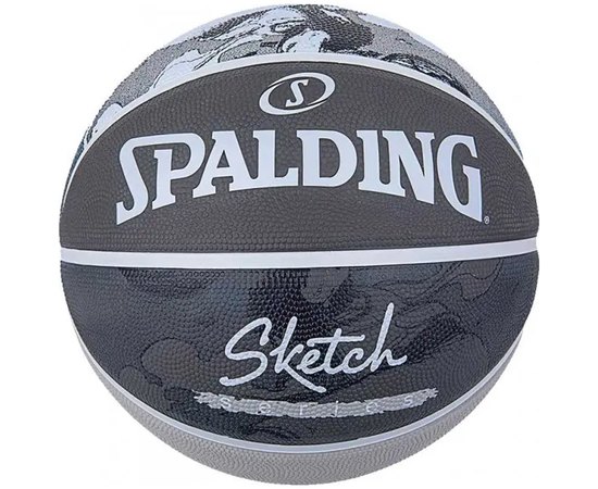 Мяч баскетбольный Spalding Sketch Jump Ball серый size 7 (84382Z)