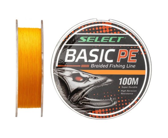 Шнур Select Basic PE 100m 0.10mm 10lb/4.8kg оранжевый (1870.27.53), Диаметр, мм: 0.10, Разрывная нагрузка, кг : 4.8