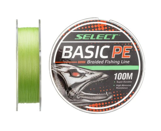 Шнур Select Basic PE 100m 0.10mm 10lb/4.8kg салатовий (1870.27.47), Діаметр, мм : 0.10, Розривне навантаження, кг : 4.8