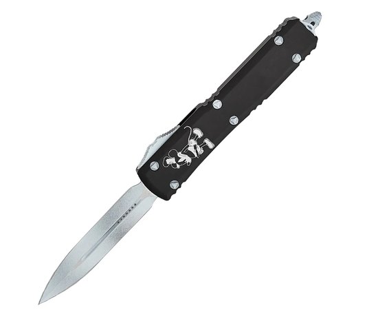 Карманный нож Microtech Ultratech Double Edge Signature Series Steamboat Willie Black (122-1SB), Цвет : Black