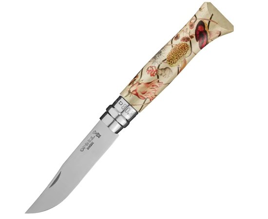 Ніж туристичний Opinel № 8 Limited Edition Nature by Rommy Gonzalez (002601), Колір: Beige/red, Покриття клинка: Satin