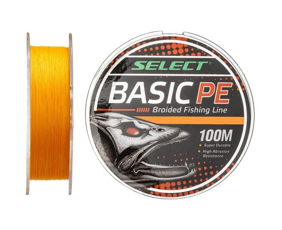 Шнур Select Basic PE 150m 0.08mm 8lb/4kg оранжевый (1870.27.70), Диаметр, мм: 0.08, Разрывная нагрузка, кг : 4