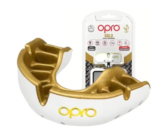 Капа для боксу OPRO Gold UFC (возраст 11+) White/Gold (art.102504005)