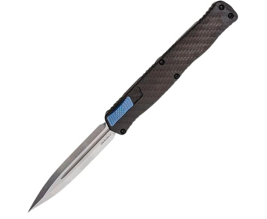 Кишеньковий ніж Heretic Cleric II Double Edge Stonewash CF Blue (H020-2A-CF/BLU), Покриття клинка: SW (Stonewash), Тип ріжучої кромки: Гладке лезо