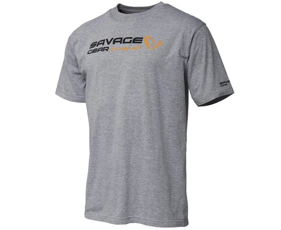 Футболка Savage Gear Signature Logo T-Shirt L grey melange (73651), Розмір : L, Колір: Сірий