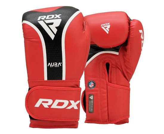 Боксерські рукавички RDX AURA PLUS T-17 Red/Black 10 ун. (BGR-T17RB-10OZ+), Колір: Червоний/Чорний, Вага: 10 унцій