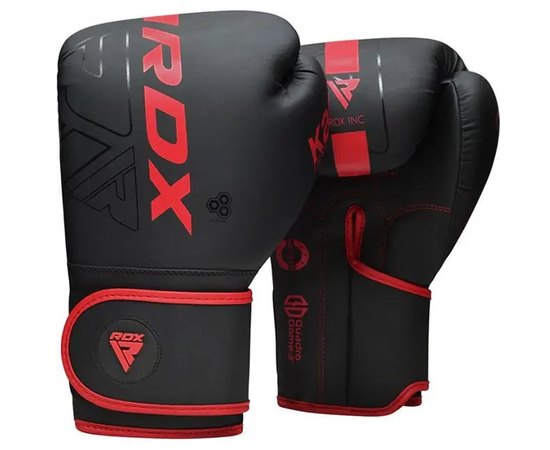 Боксерские перчатки RDX F6 Kara Matte Red 12 ун. (BGR-F6MR-12OZ), Цвет: Чёрный/Красный, Вес: 12 унций