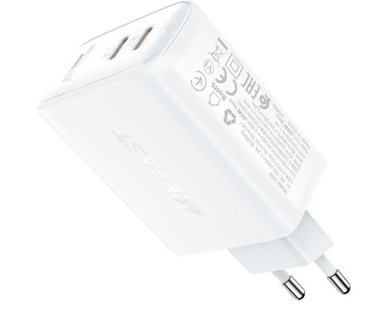 Зарядное устройство ACEFAST GaN A29 2Type-C, 50W/3A, PD/QC White (000009400), Цвет: White