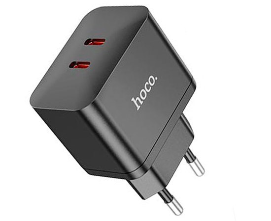 Зарядное устройство Hoco Type-C to Lightning Cable Triumph charger set N29 2Type-C, 35W/3A, PD/QC Black (000009465), Цвет: Black