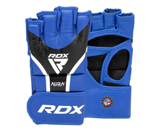 Рукавички для ММА RDX AURA PLUS T-17 Blue/Black L (GGR-T17UB-L+), Колір: Синій/Чорний, Розмір: L