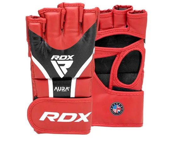 Перчатки для ММА RDX AURA PLUS T-17 Red/Black L (GGR-T17RB-L+), Цвет: Красный/Чёрный, Размер: L