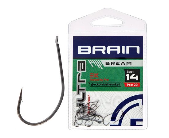 Гачок  Brain Ultra Bream #12 20 шт/уп (1858.52.58), Номер гачка, №: 12