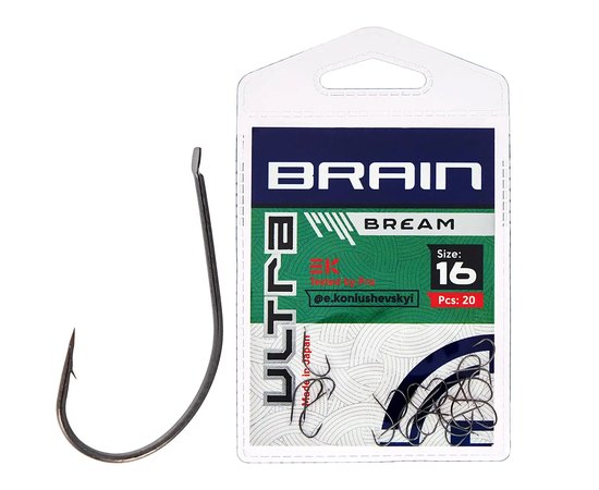 Гачок Brain Ultra Bream #16 20 шт/уп (1858.52.56), Номер гачка, №: 16